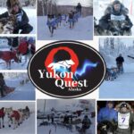 A compilation of KUAC's Yukon Quest photos with the Yukon Quest Alaska logo.